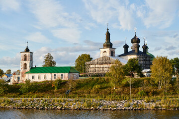 Russia. The town of Goritsa. Resurrection Goritsky Monastery. Vvedenskaya Church and Resurrection Cathedral