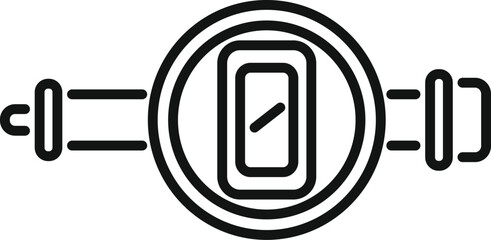 Modern digital micrometer icon outline vector. Meter object inch. High scale