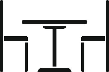 Event planner location icon simple vector. Invite day. Furniture table and chairs
