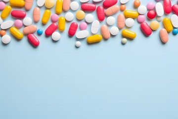 Fototapeta na wymiar medical illness health medicines pills capsules background copy space