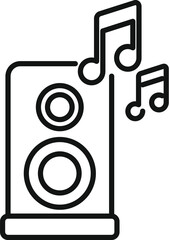 Event music speaker icon outline vector. Event planner. App time party