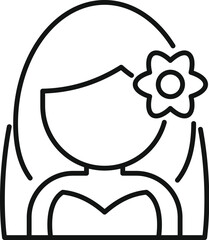 Cute bride avatar icon outline vector. Event planner. Cute girl invite