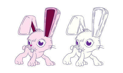 cute animal illustration for book drawing page