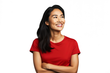 Close up of a thoughtful chinese woman