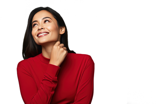 Close up of a thoughtful chinese woman
