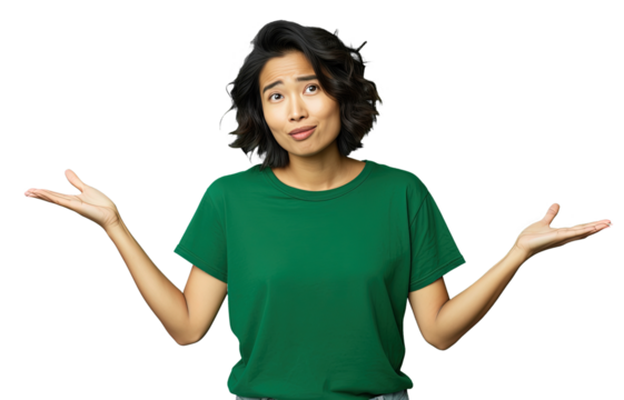 Close up of a thoughtful chinese woman