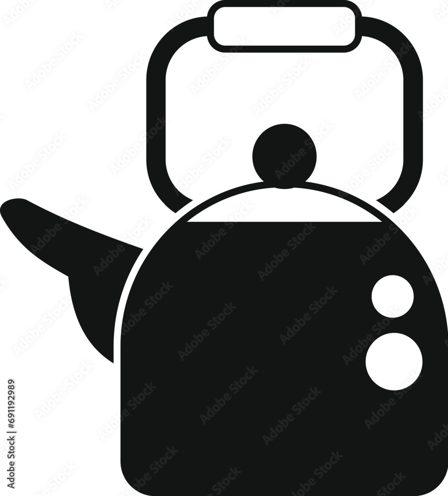 Poster Campsite outdoor kettle icon simple vector. Nature camping. Holiday hiking