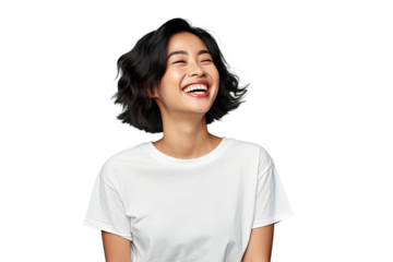 Close up of a happy chinese woman