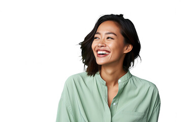 Close up of a happy chinese woman - obrazy, fototapety, plakaty