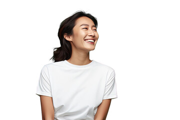 Close up of a happy chinese woman