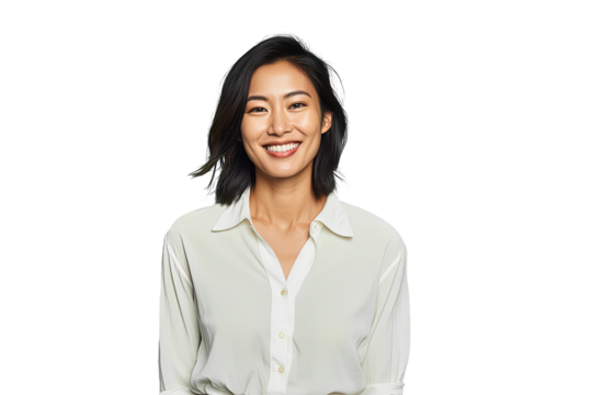 Close up of a happy chinese woman