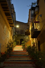 Fototapeta na wymiar old street in the town by night