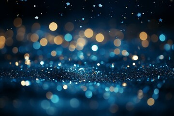 Christmas magic A background illuminated by radiant blue stars evoking holiday enchantment
