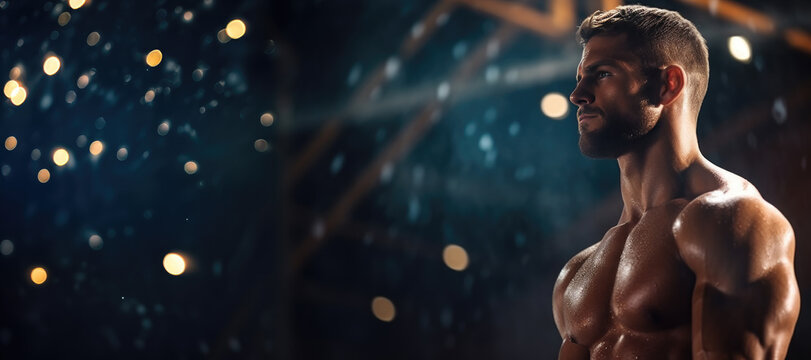 Focused Athlete in Gym Preparing for Workout