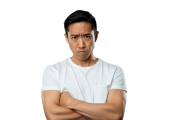 Close up of an angry chinese man