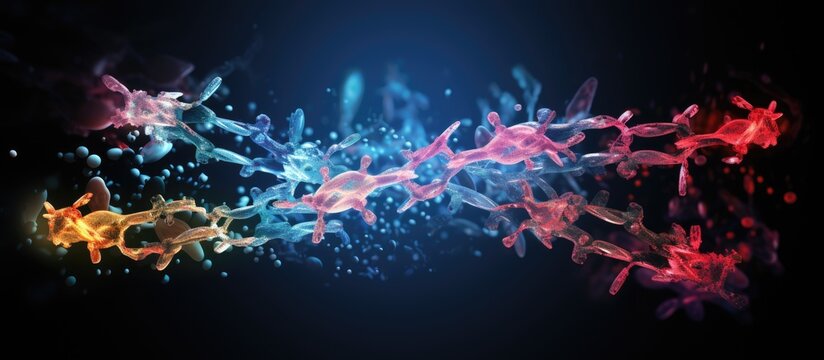 Chromosome mutation is the process of change that results in rearranged chromosome parts. Copy space image. Place for adding text