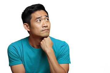 Close up of a worried chinese man