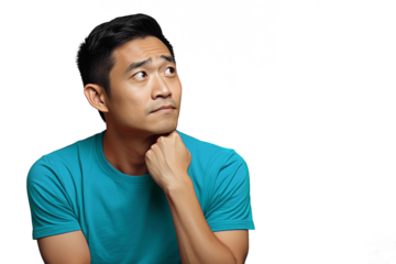 Close up of a worried chinese man