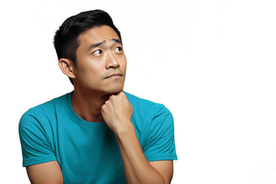 Close up of a worried chinese man