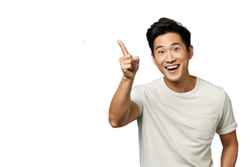 Close up of a chinese man pointing with his finger