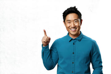 Close up of a chinese man pointing with his finger