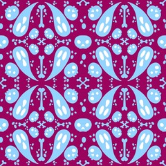 Halloween cartoon seamless ghost and bones and skulls pattern for wrapping paper and fabrics and kids accessories
