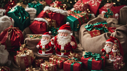 Fototapeta na wymiar Santa Claus with a sack full of gifts
