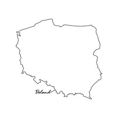 One continuous line drawing of country Map for Poland vector illustration. Country map illustration simple linear style vector concept. Country territorial area and suitable for your asset design.