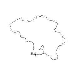 One continuous line drawing of country Map for Belgium vector illustration. Country map illustration simple linear style vector concept. Country territorial area and suitable for your asset design.
