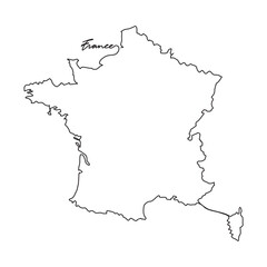 One continuous line drawing of country Map for France vector illustration. Country map illustration simple linear style vector concept. Country territorial area and suitable for your asset design.