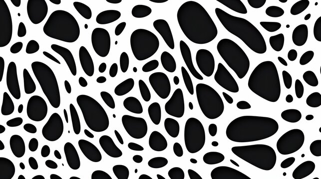 a Abstract organic Turing pattern, in a Black on white horizontal background format, in a Graphic design-themed, Graphic illustration in JPG. Generative ai