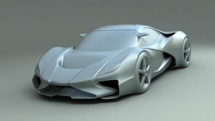 monochrome sports car 3d model, CGI car design