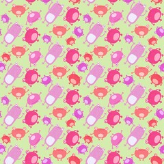 Cartoon animals seamless frogs pattern for wrapping paper and fabrics and linens and kids clothes print