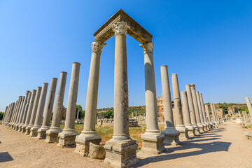 Tourists to Perge of Turkey, can explore the remnants of grand colonnades, temples, and monumental arches that once defined this agora's majestic presence.