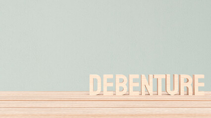 The Debenture text for Business concept 3d rendering. - obrazy, fototapety, plakaty