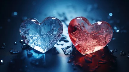 Deurstickers Fine cut clear glittering gemstones in shape of heart © Kondor83