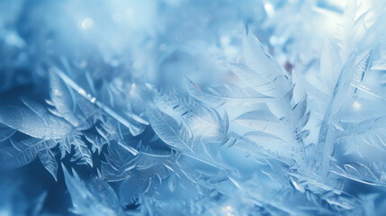 Elegant snowflakes, macro, cool blue tone