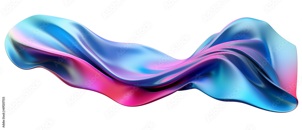 Poster 3d glass of abstract shape in the form of a wave. illustration of 3d rendering. generative ai