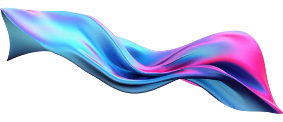 Gardinen 3d glass of abstract shape in the form of a wave. illustration of 3d rendering. Generative AI © SRITE KHATUN