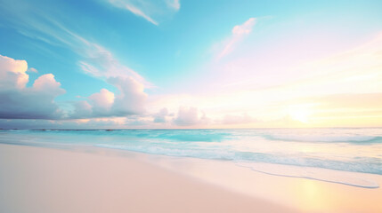 Naklejka na ściany i meble Sunset or sunrise on tropical beach