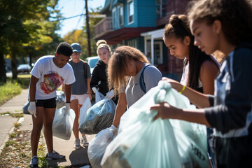 Youth organizing neighborhood clean-up drives, leaving room for messages on environmental consciousness