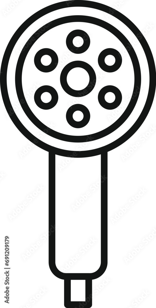 Sticker Shower head icon outline vector. Sanitary spa room. Cold hot drops