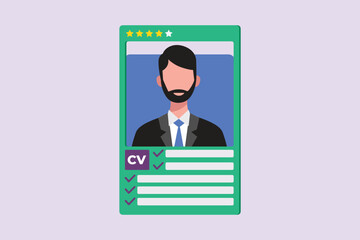 Recruitment or hiring process concept. Colored flat vector illustration isolated.