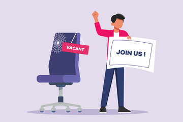 Recruitment or hiring process concept. Colored flat vector illustration isolated.