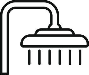 Water drops bathroom icon outline vector. Shower head. Restroom tub