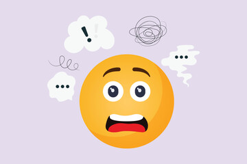 Facial expressions concept. Emoji character. Colored flat vector illustration isolated. 