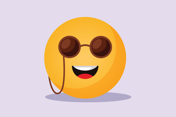 Facial expressions concept. Emoji character. Colored flat vector illustration isolated. 