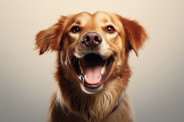 Fototapeta premium adorable happy brown and white dog, isolated
