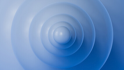 Blue abstract background with sphere or round shapes, 3d render