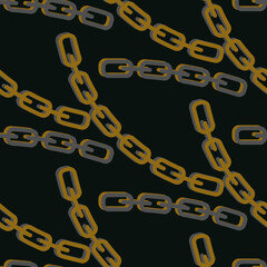 Chains pattern seamless black and gold background. Design for fabric, wallpaper, wrap paper.